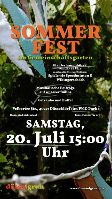 Flyer mit Einladung zum Sommerfest im Gemeinschaftsgarten 